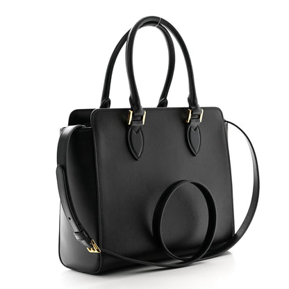 Prada Saffiano Soft Calfskin Small Zippered Tote Black 3 of 9