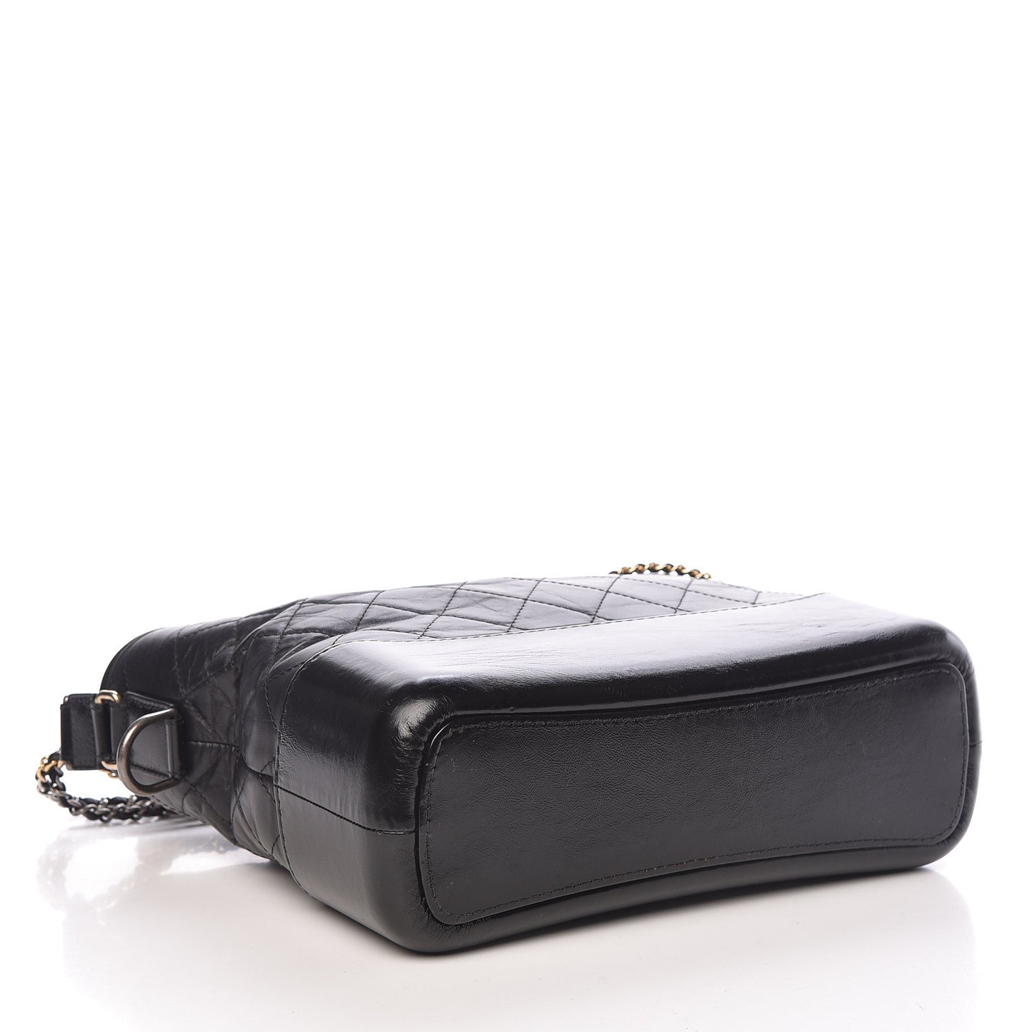 Aged Calfskin Quilted Medium Gabrielle Hobo Black