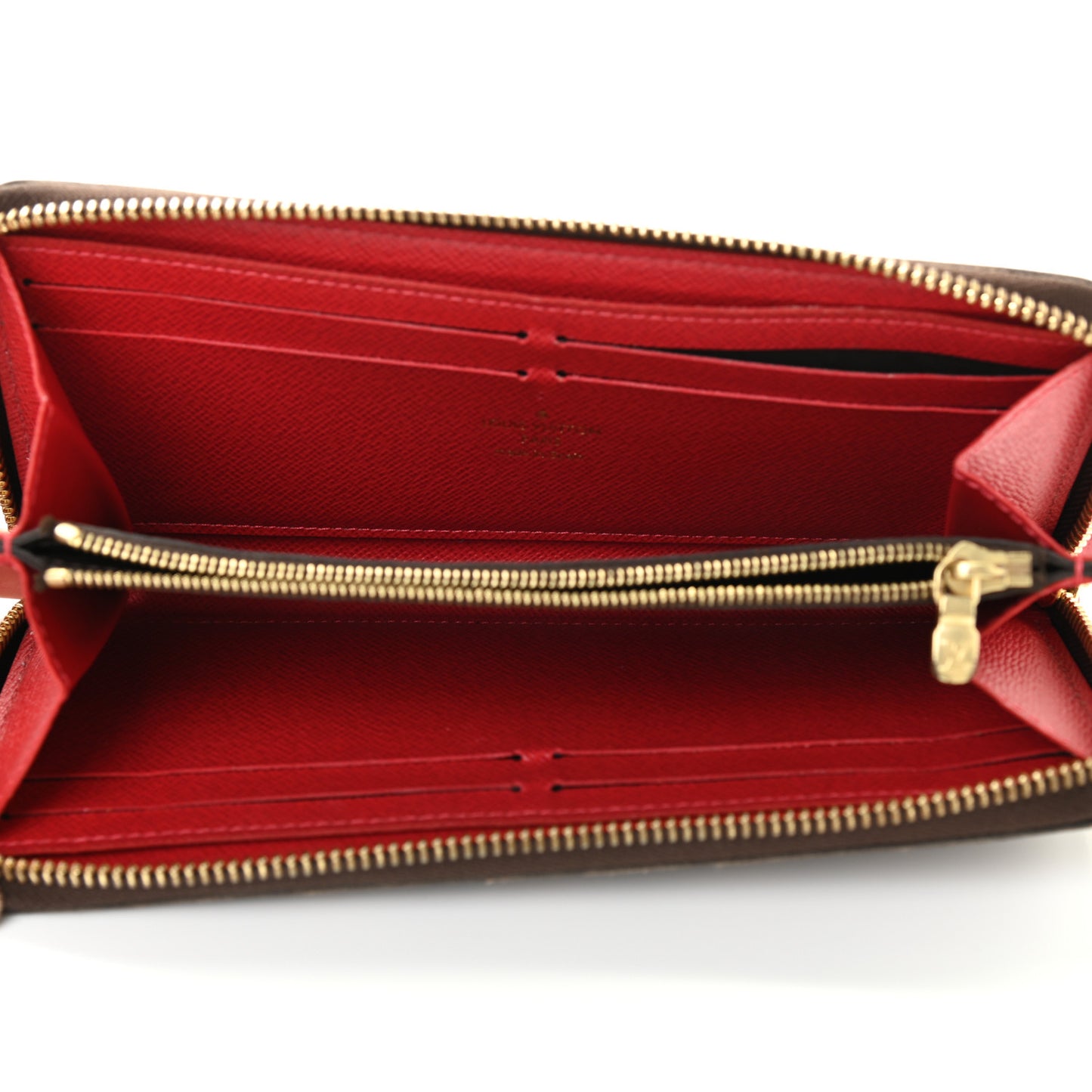 Damier Ebene Clemence Wallet Cherry