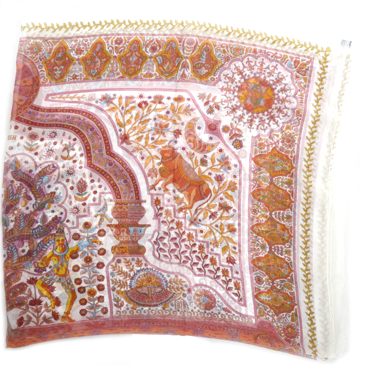 Hermes Mousseline Aux Portes Du Palais 140 Shawl Scarf 3 of 10