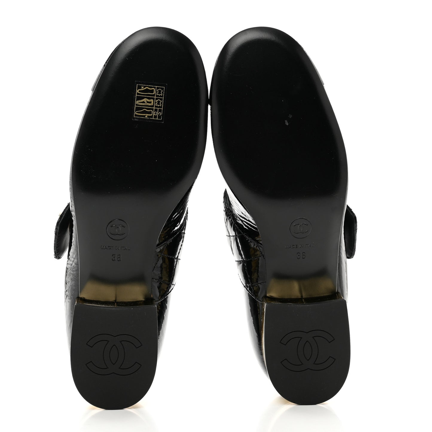 Patent Goatskin Cap Toe Mary Janes 38 Black