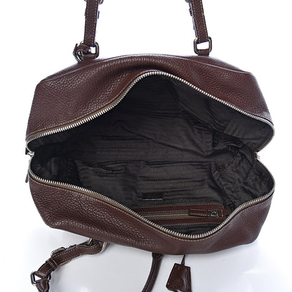 Prada Vitello Daino Logo Bowler Bruciato 5 of 9