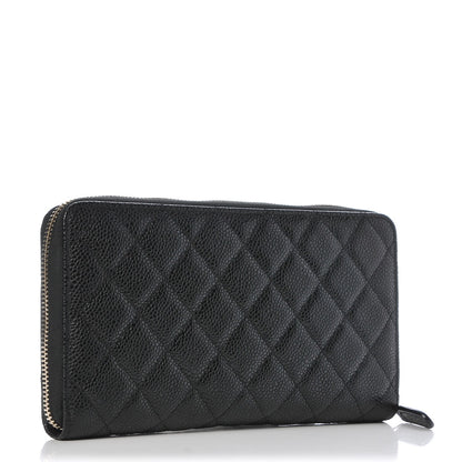Chanel Caviar Quilted Large Zip Around Organizer Wallet Black 3 of 8