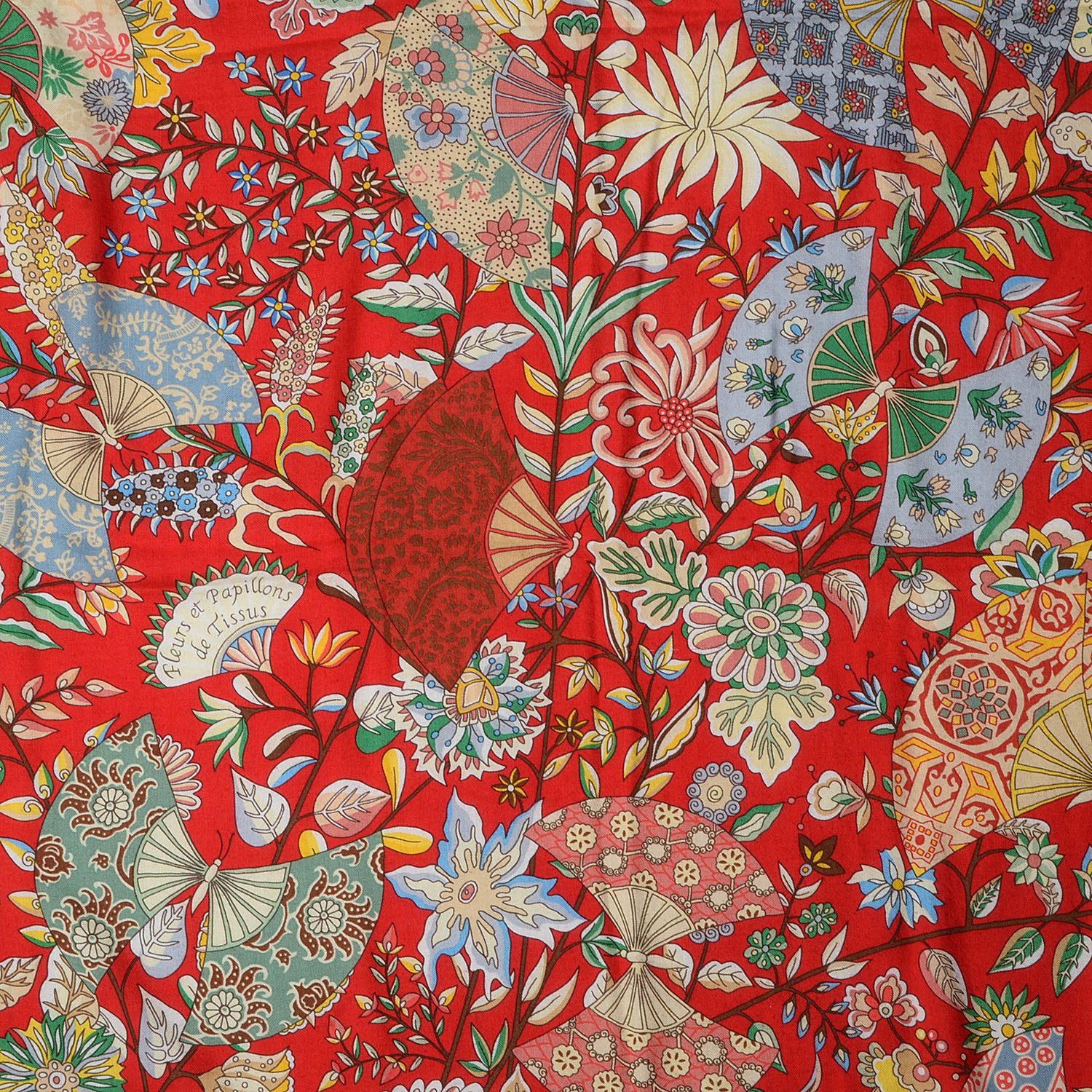 Hermes Cashmere Silk Fleurs et Papillons de Tissus Shawl 140 1 of 7