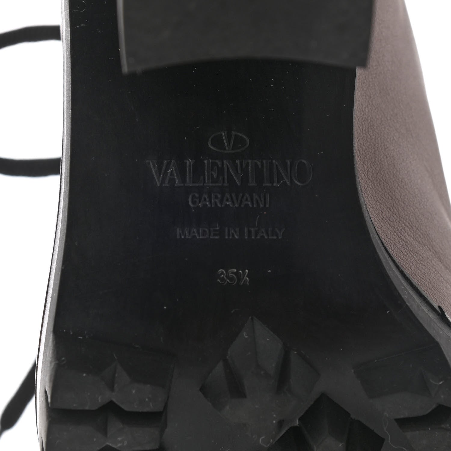 Valentino Garavani Calfskin Rockstud Lace-Up Ankle Boots 35.5 Poudre Black 6 of 9