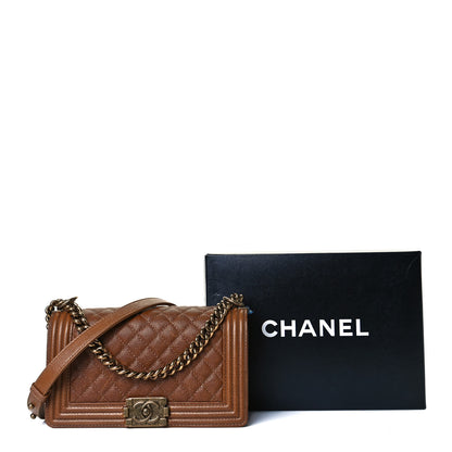 Chanel Caviar Quilted Medium Boy Flap Brown 13 of 13