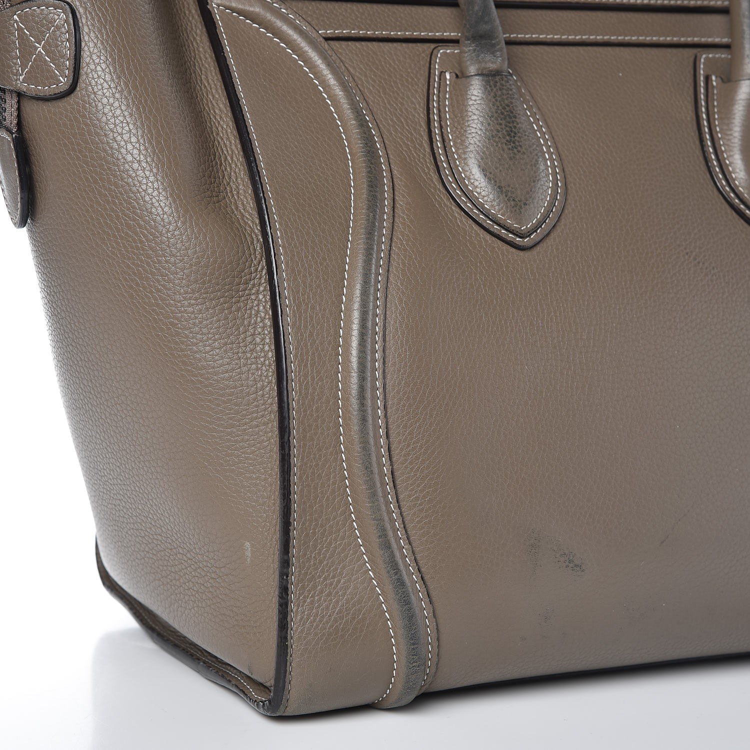Celine Drummed Calfskin Mini Luggage Souris 18 of 26