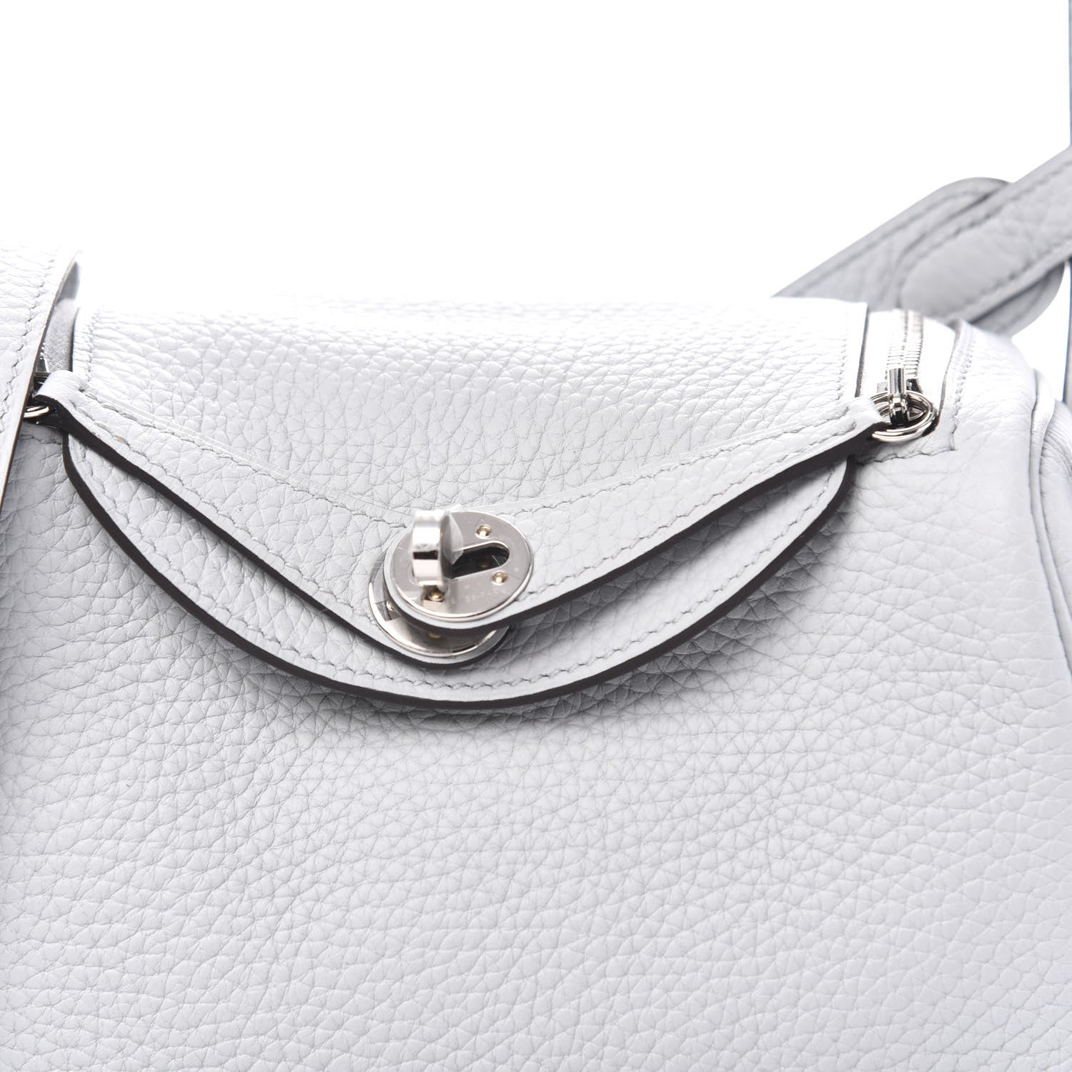 Hermes Taurillon Clemence Mini Lindy 20 Bleu Pale 9 of 10