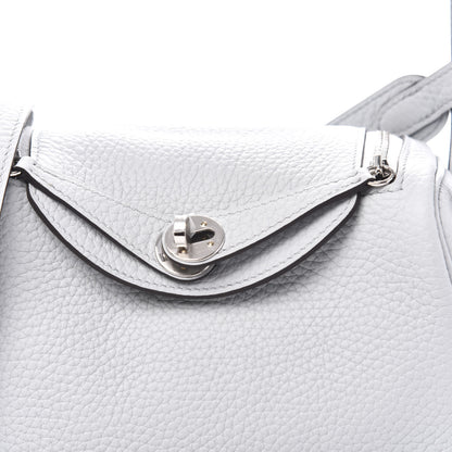 Hermes Taurillon Clemence Mini Lindy 20 Bleu Pale 9 of 10