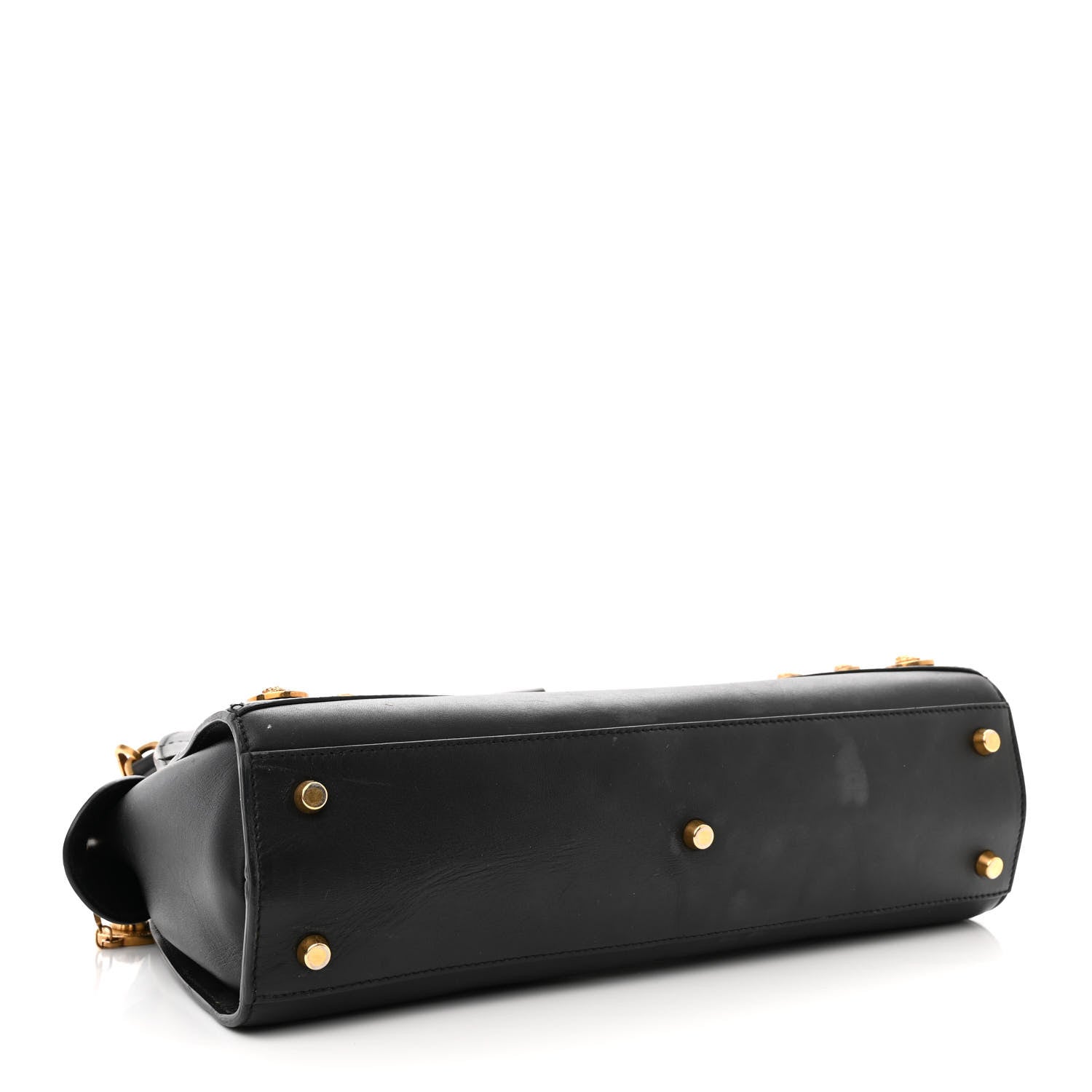 Versace Calfskin Medallion Tribute Bowling Bag Black 4 of 15