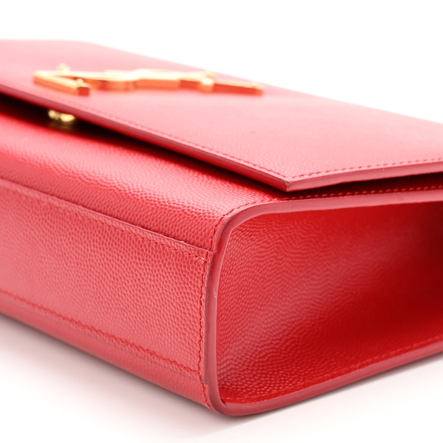 Saint Laurent Grain De Poudre Medium Monogram Kate Satchel Red 9 of 10
