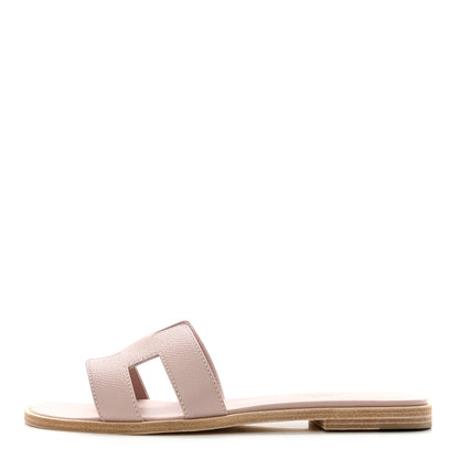 Hermes Epsom Oran Sandals 37 Rose Porcelaine 1 of 6