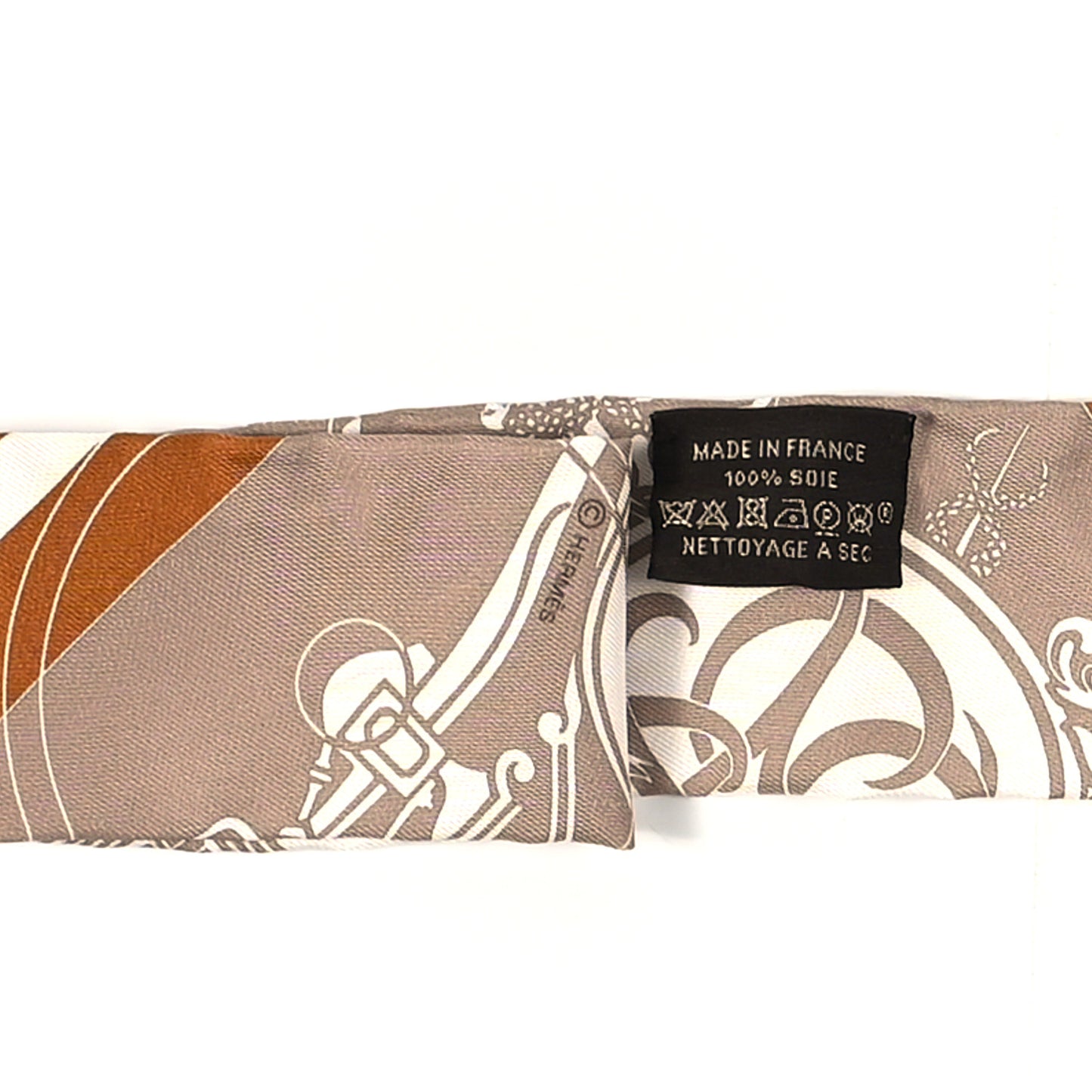 Silk Ex-Libris Twilly Beige White Caramel