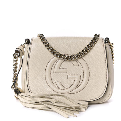 Gucci Pebbled Calfskin Small Soho Flap Crossbody Off White 1 of 11