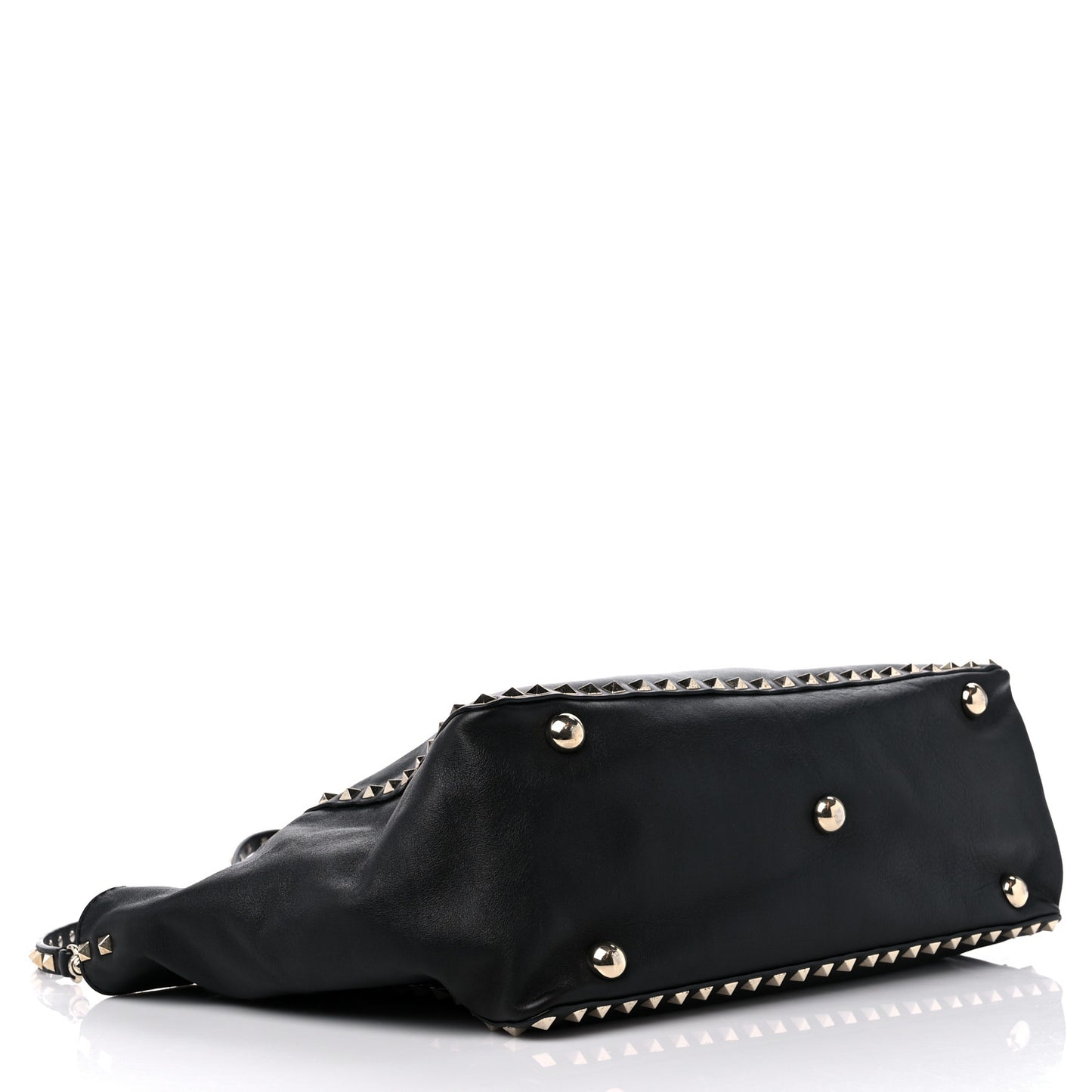 Vitello Medium Rockstud Tote Black