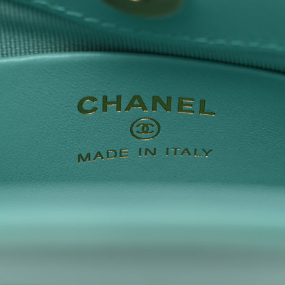Chanel Shiny Crumpled Calfskin Quilted Nano 31 Shopping Bag Turquoise 6 of 11