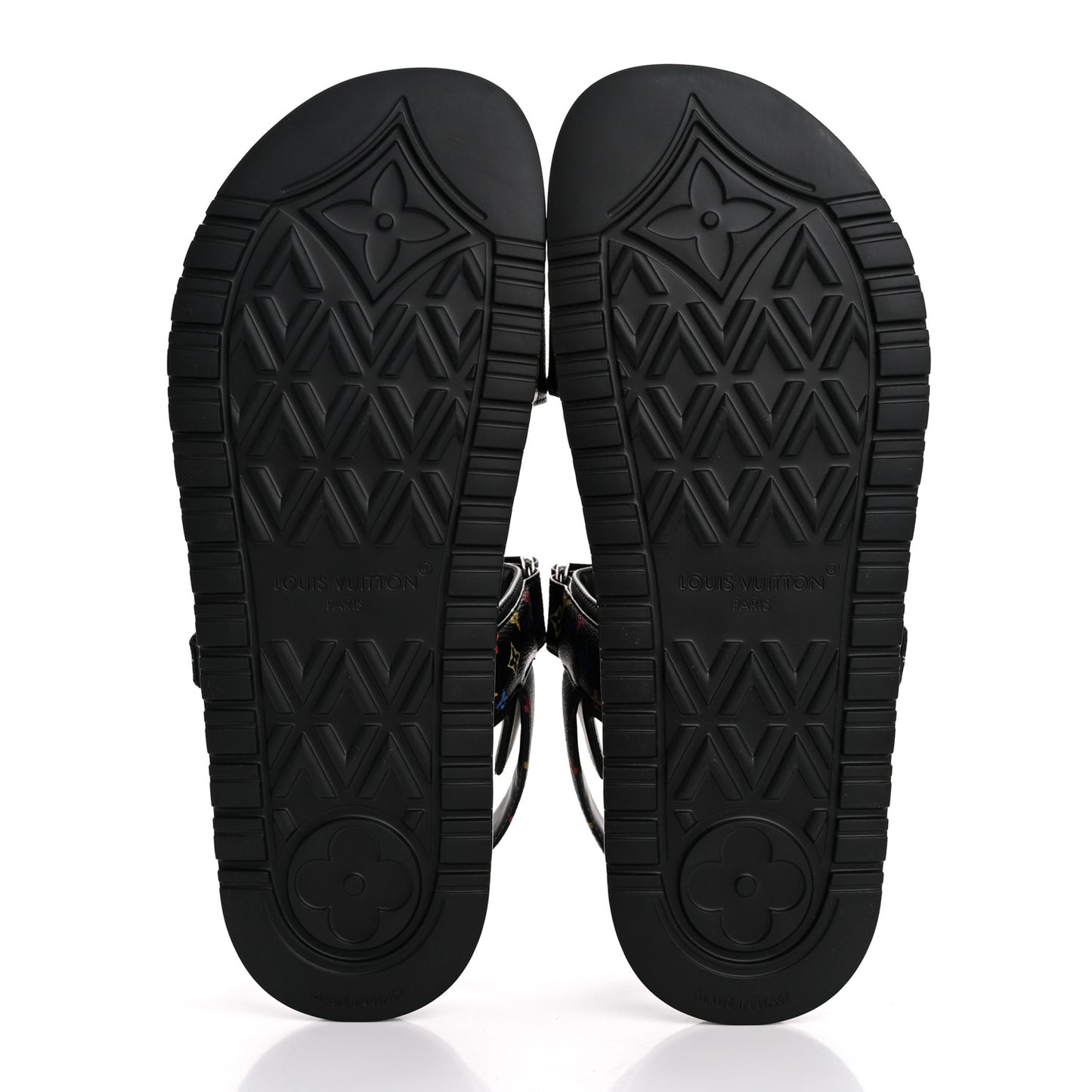 LV X TM Monogram Multicolor Sunset Flat Sandals 40 Black