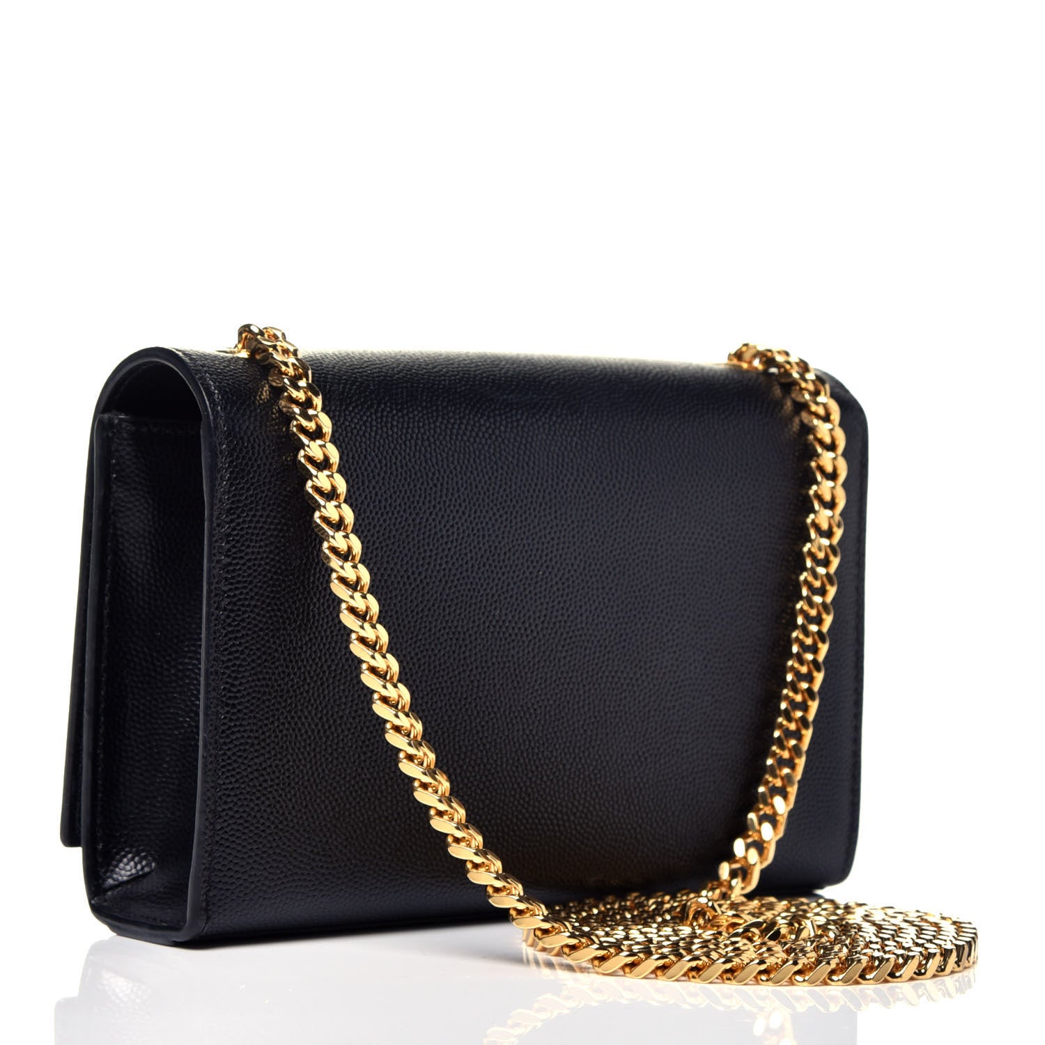 Saint Laurent Grain De Poudre Small Monogram Kate Satchel Black 3 of 8