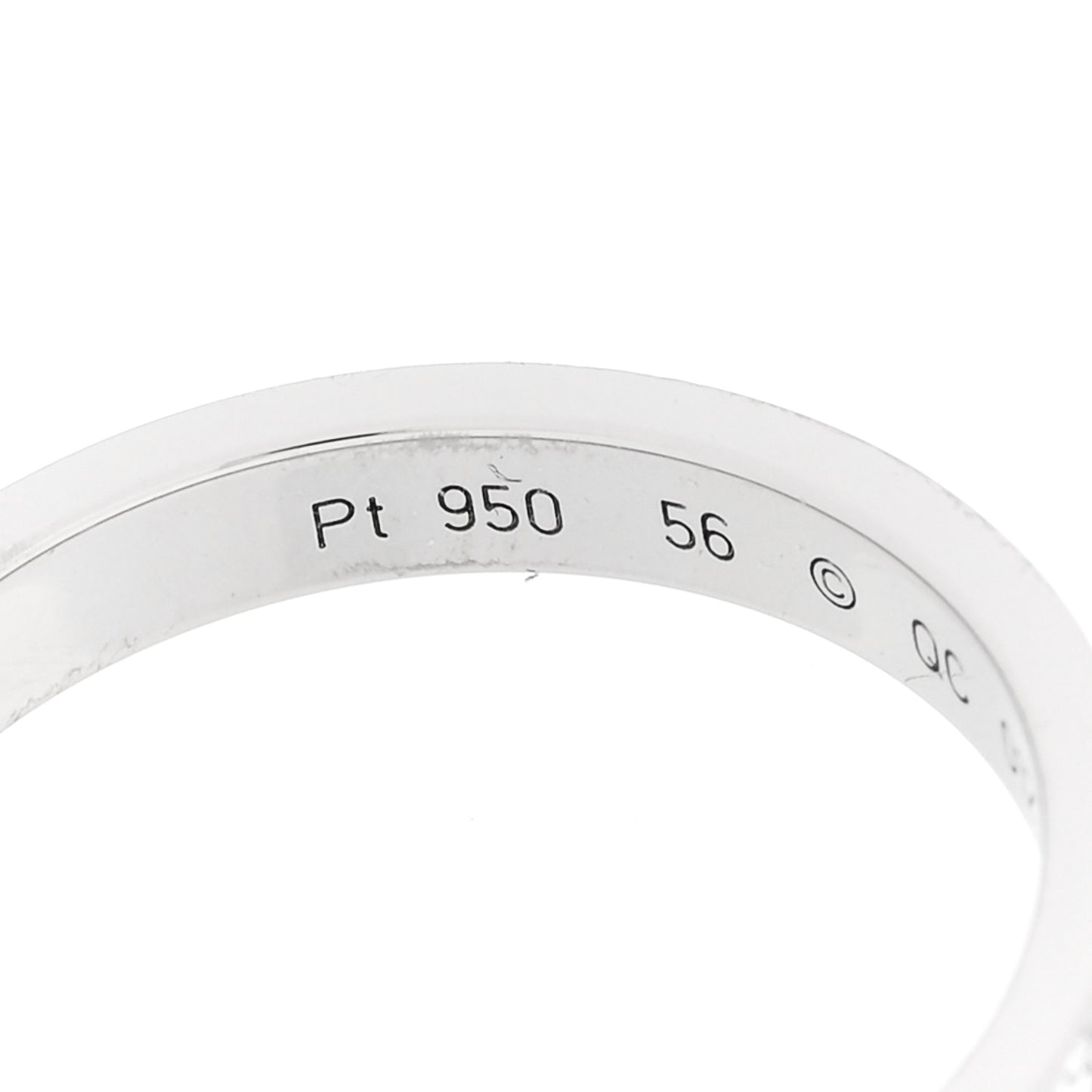Platinum Diamond 3mm C De Cartier Wedding Band Ring 56 7.5