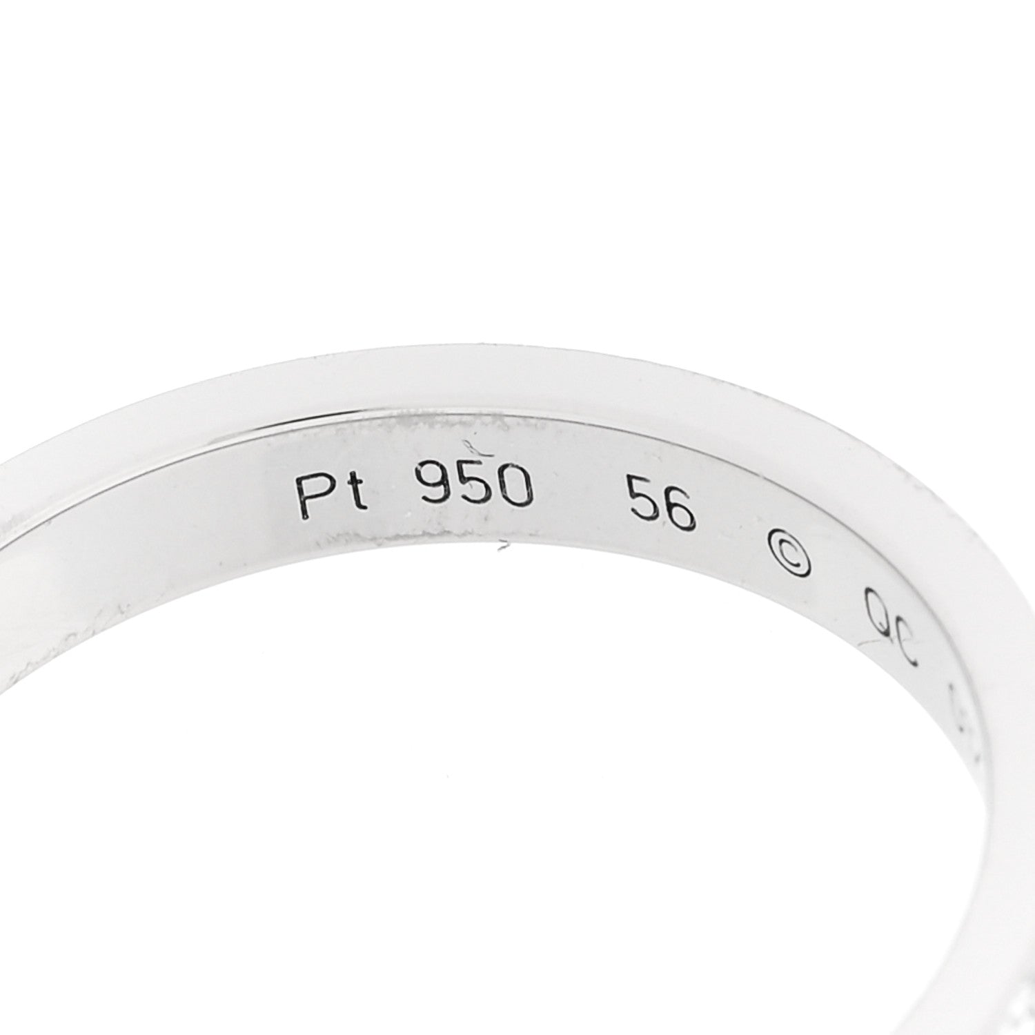 Cartier Platinum Diamond 3mm C De Cartier Wedding Band Ring 56 7.5 4 of 6