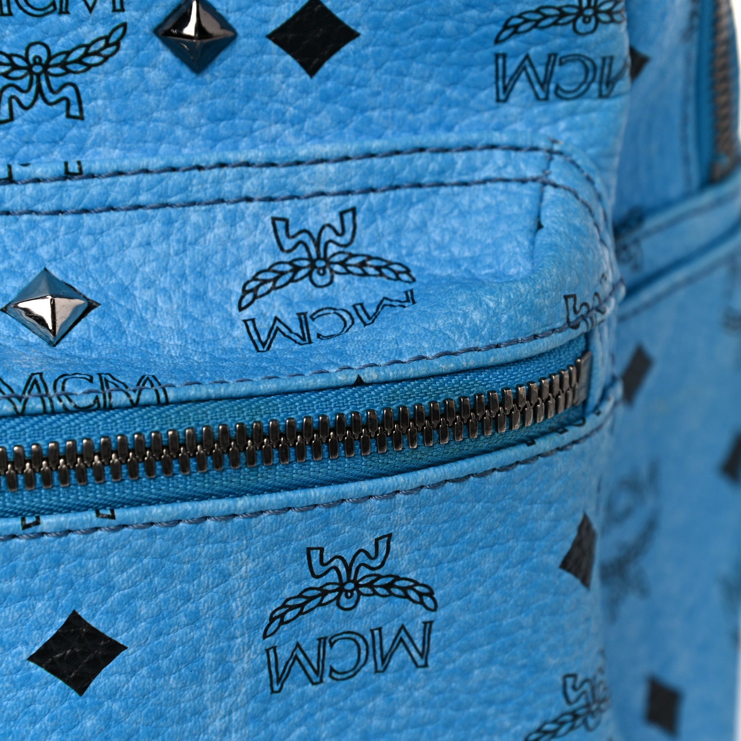 MCM Visetos Mini Stark Backpack Blue 21 of 21