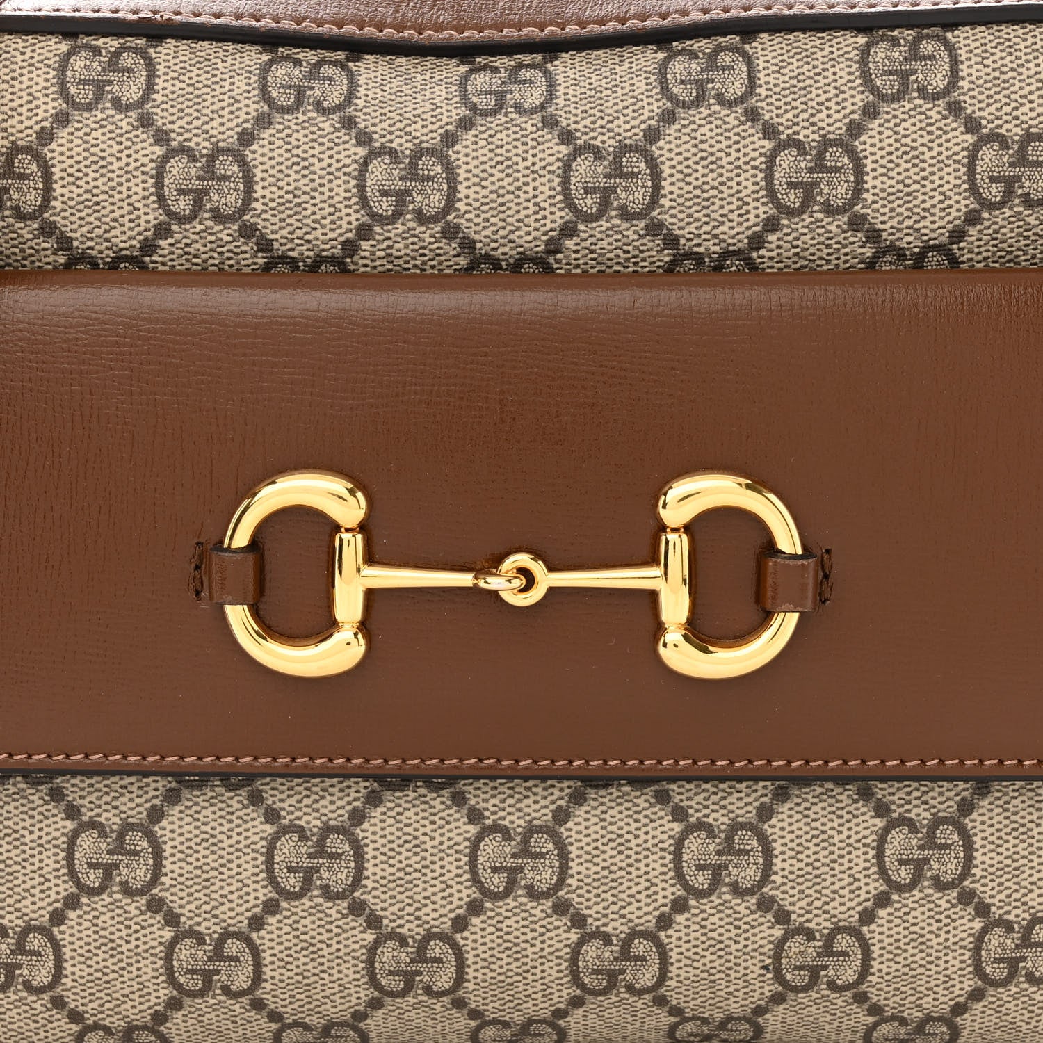 Gucci GG Supreme Monogram Small Horsebit 1955 Shoulder Bag Beige Brown Sugar 8 of 11
