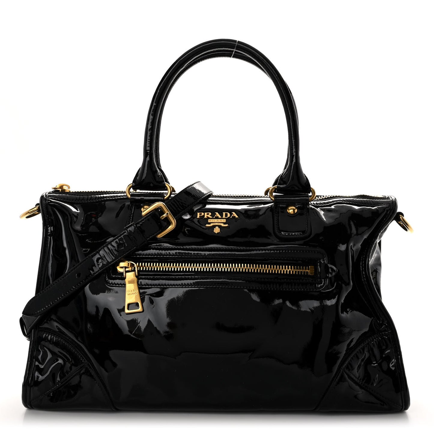 Vernice Shopping Satchel Black