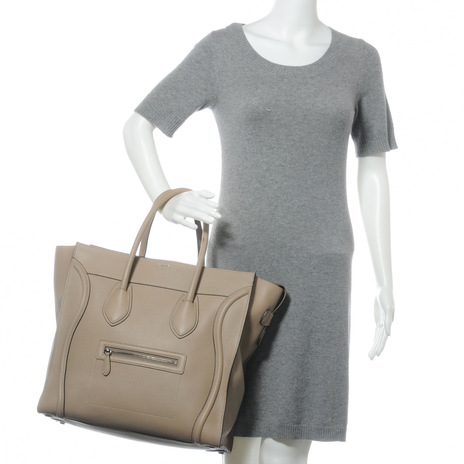 Celine Drummed Leather Medium Luggage Dune 2 of 9