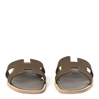Hermes Epsom Oran Sandals 36 Etoupe 2 of 11