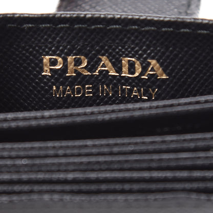 Prada Saffiano Metal Gusseted Card Holder Black 6 of 7