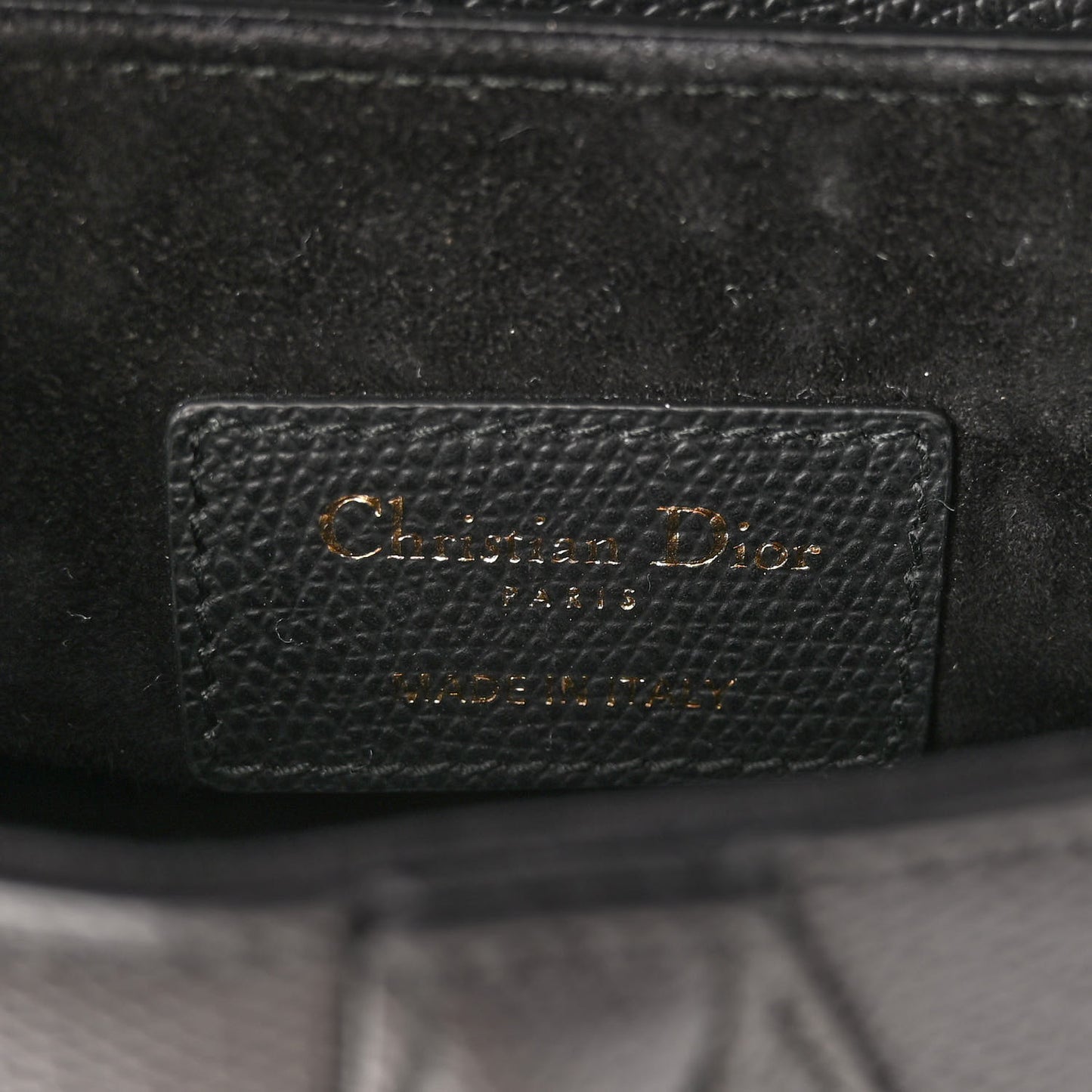 Grained Calfskin Mini Saddle Bag Black