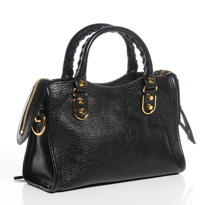 Balenciaga Chevre Gold Metallic Edge Hardware Mini City Black 3 of 15