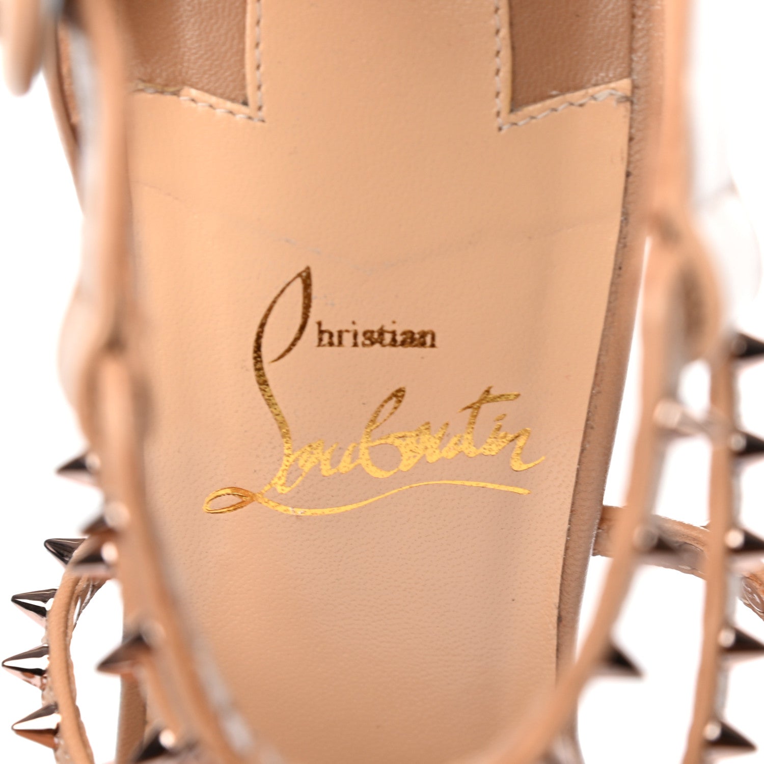 Christian Louboutin Kid Choca Lux 120 Sandals 37.5 Nude Pink Bronze 7 of 7
