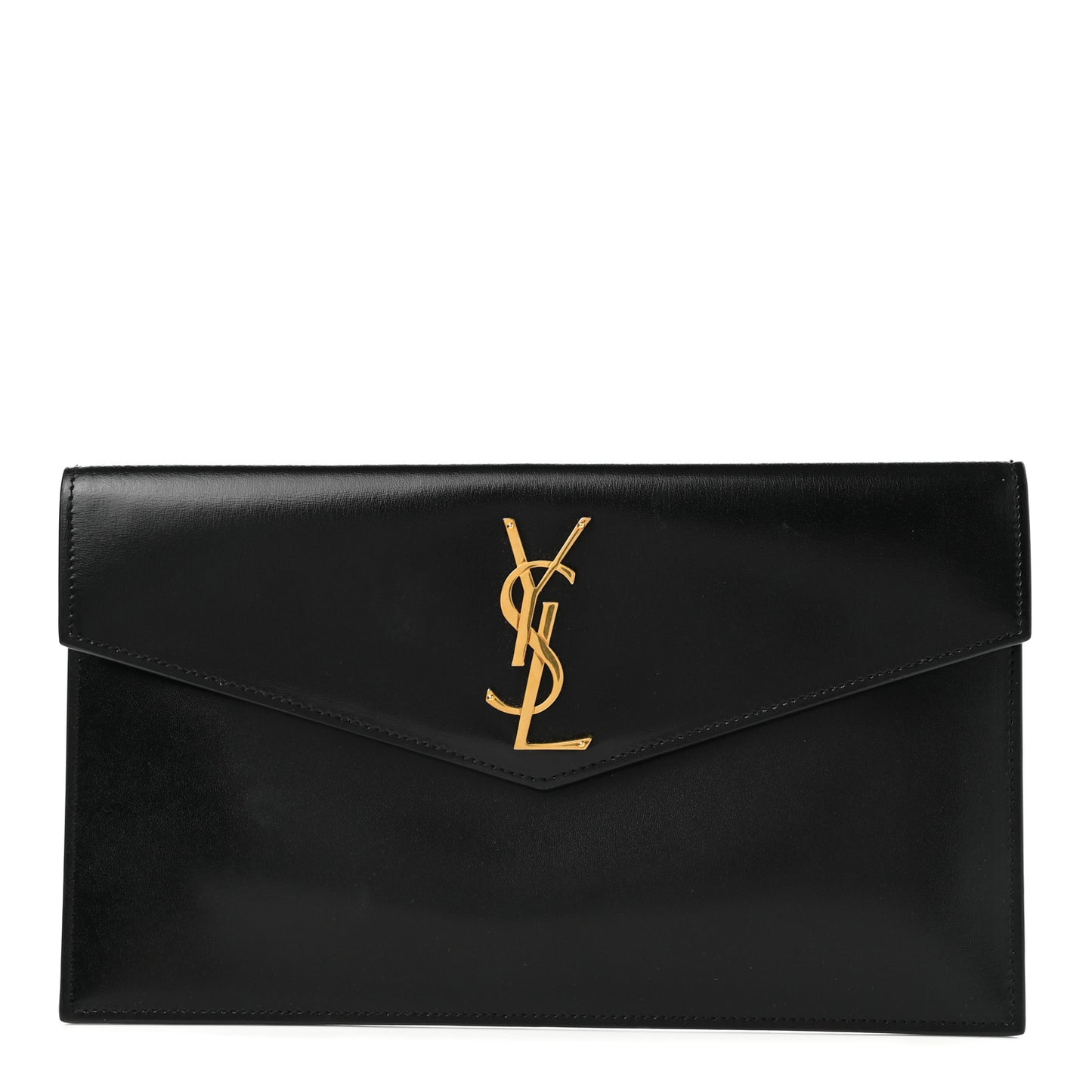 Smooth Shiny Calfskin Monogram Uptown Pouch Black