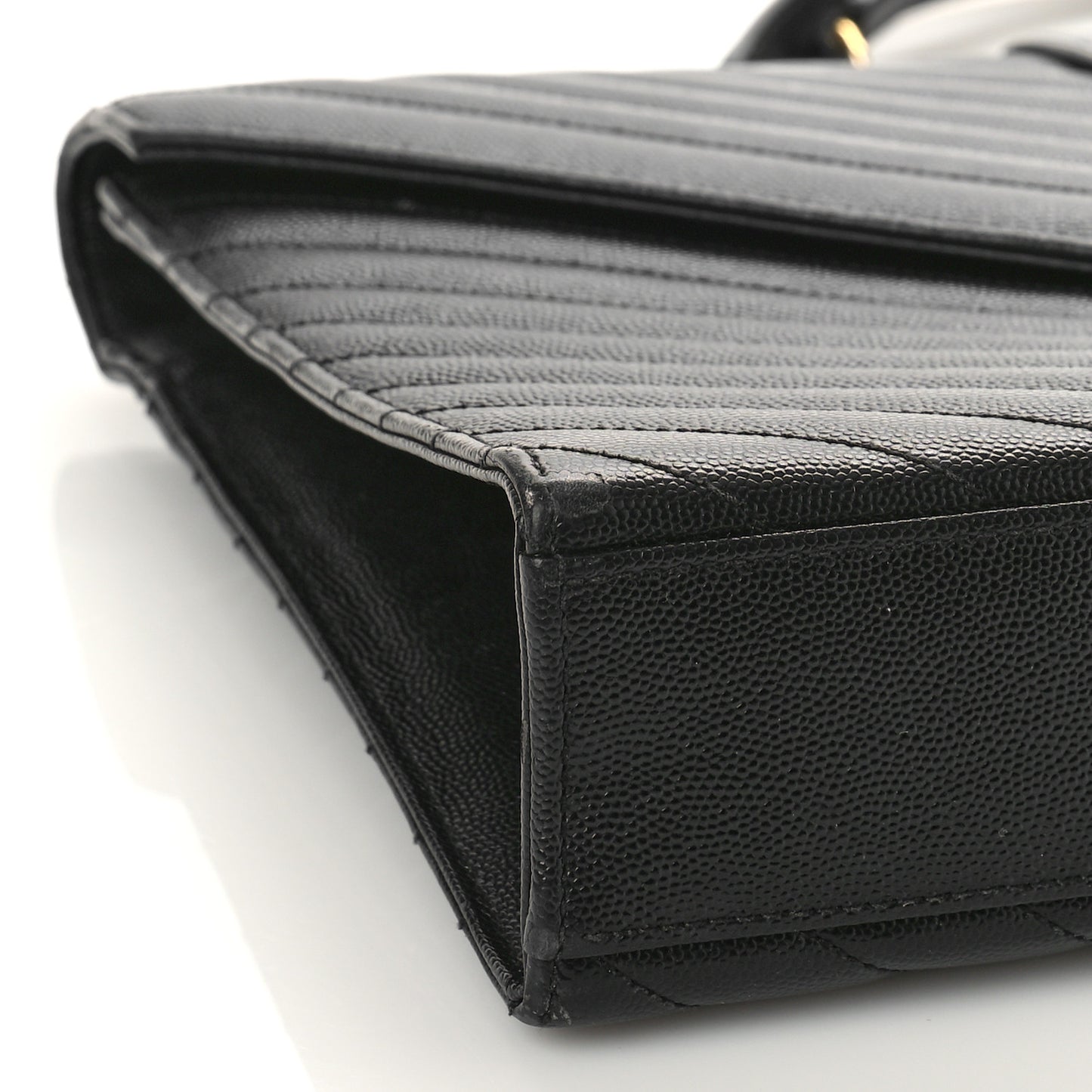 Grain De Poudre Matelasse Chevron Large Monogram Satchel Black