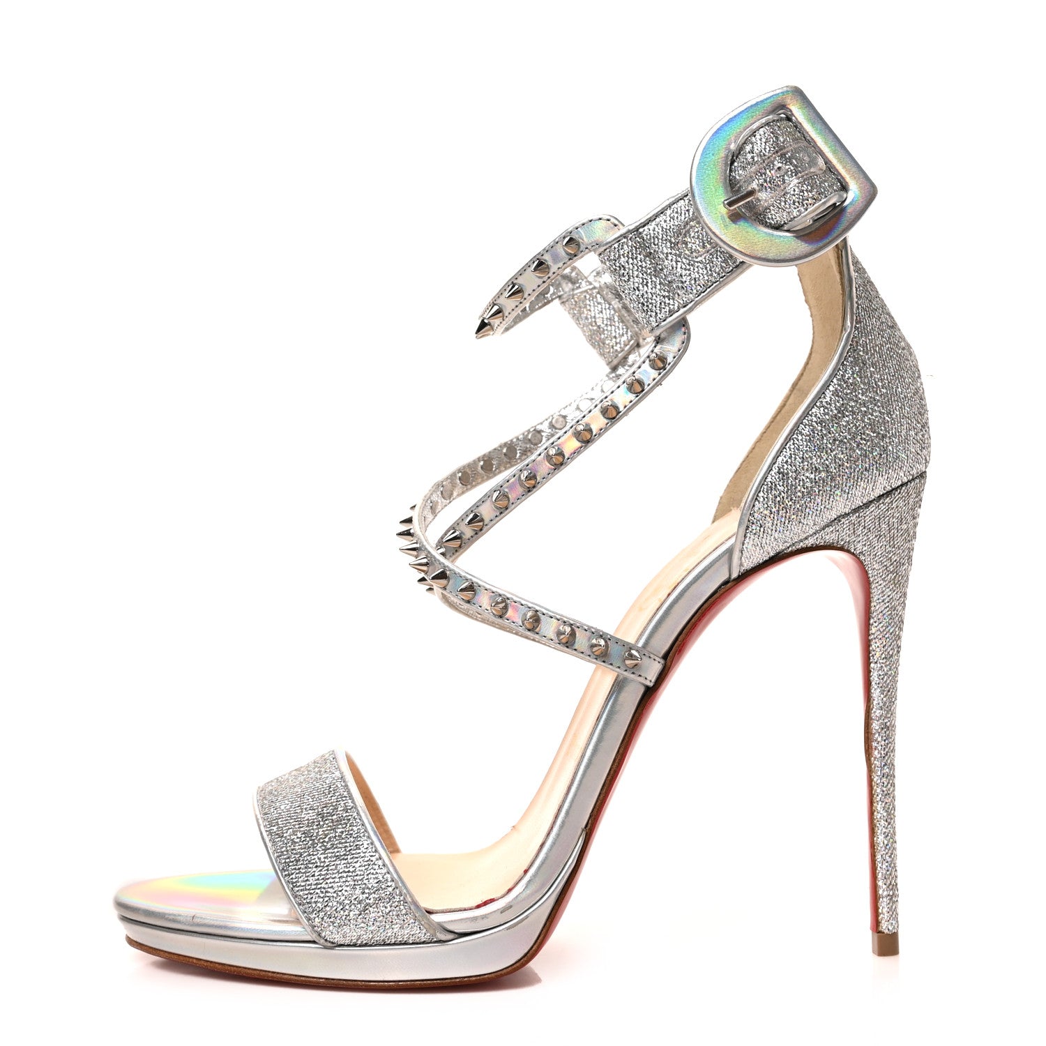 Christian Louboutin Lurex Specchio Choca Lux Sandals 39 Silver 1 of 8