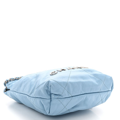 Chanel Shiny Calfskin Quilted Mini Chanel 22 Light Blue 3 of 9