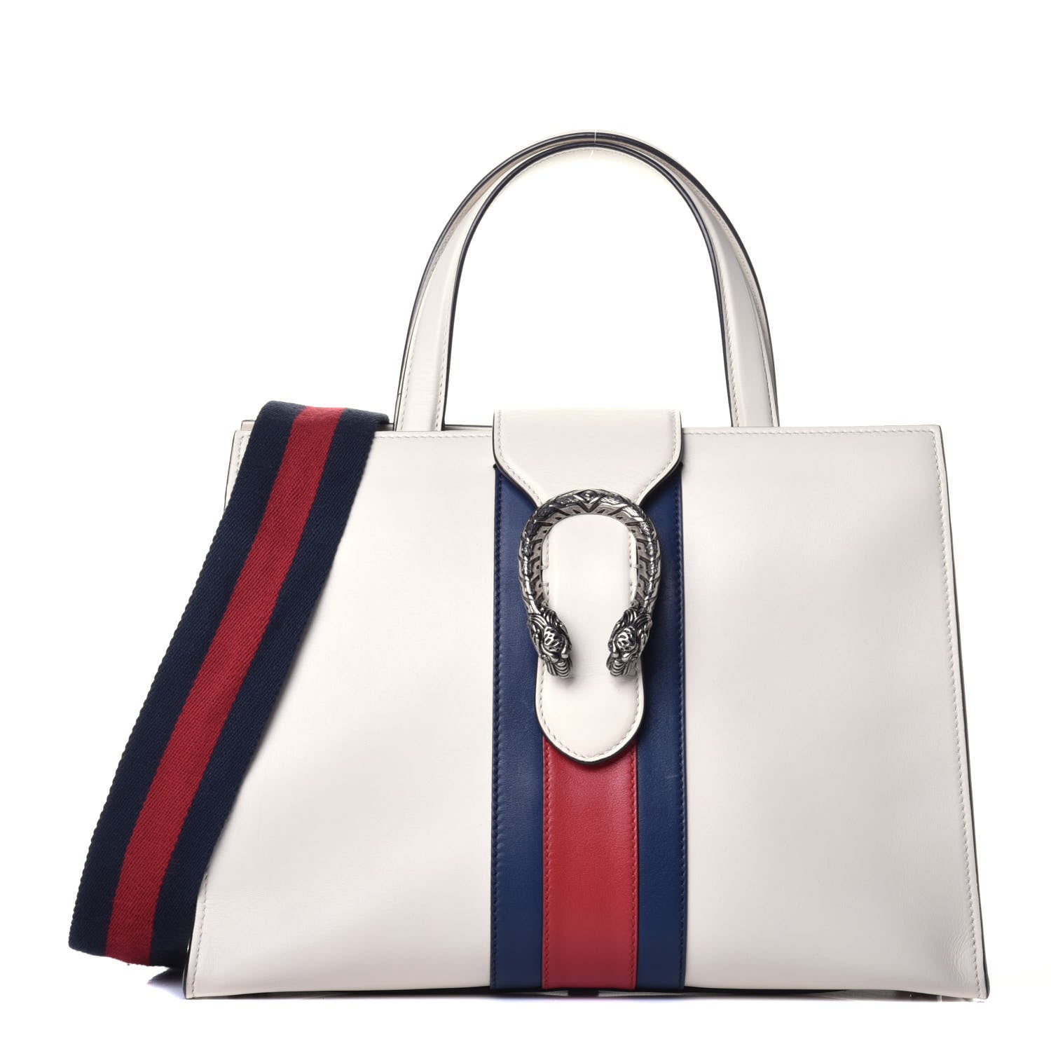 Gucci Calfskin Web Stripe Medium Dionysus Tote Bag White 1 of 10