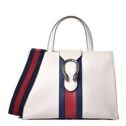 Gucci Calfskin Web Stripe Medium Dionysus Tote Bag White 1 of 10