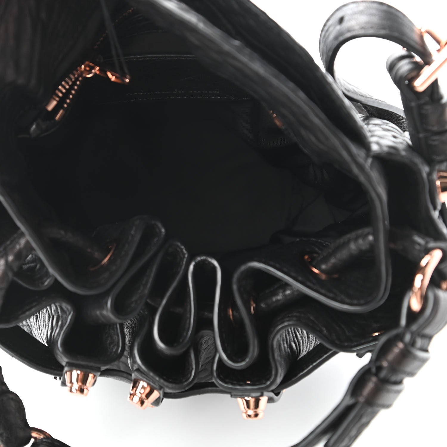 Alexander Wang Pebbled Lambskin Diego Bucket Black Rose Gold Hardware 5 of 9