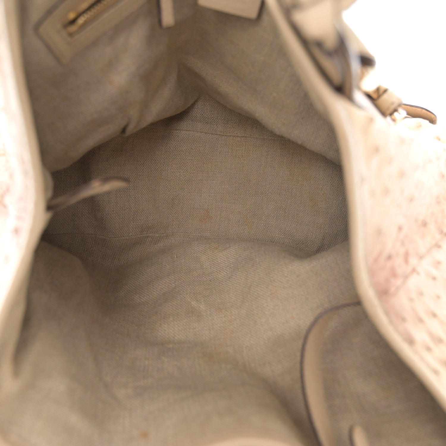 Gucci Ostrich Small Pelham Shoulder Bag Beige 5 of 11