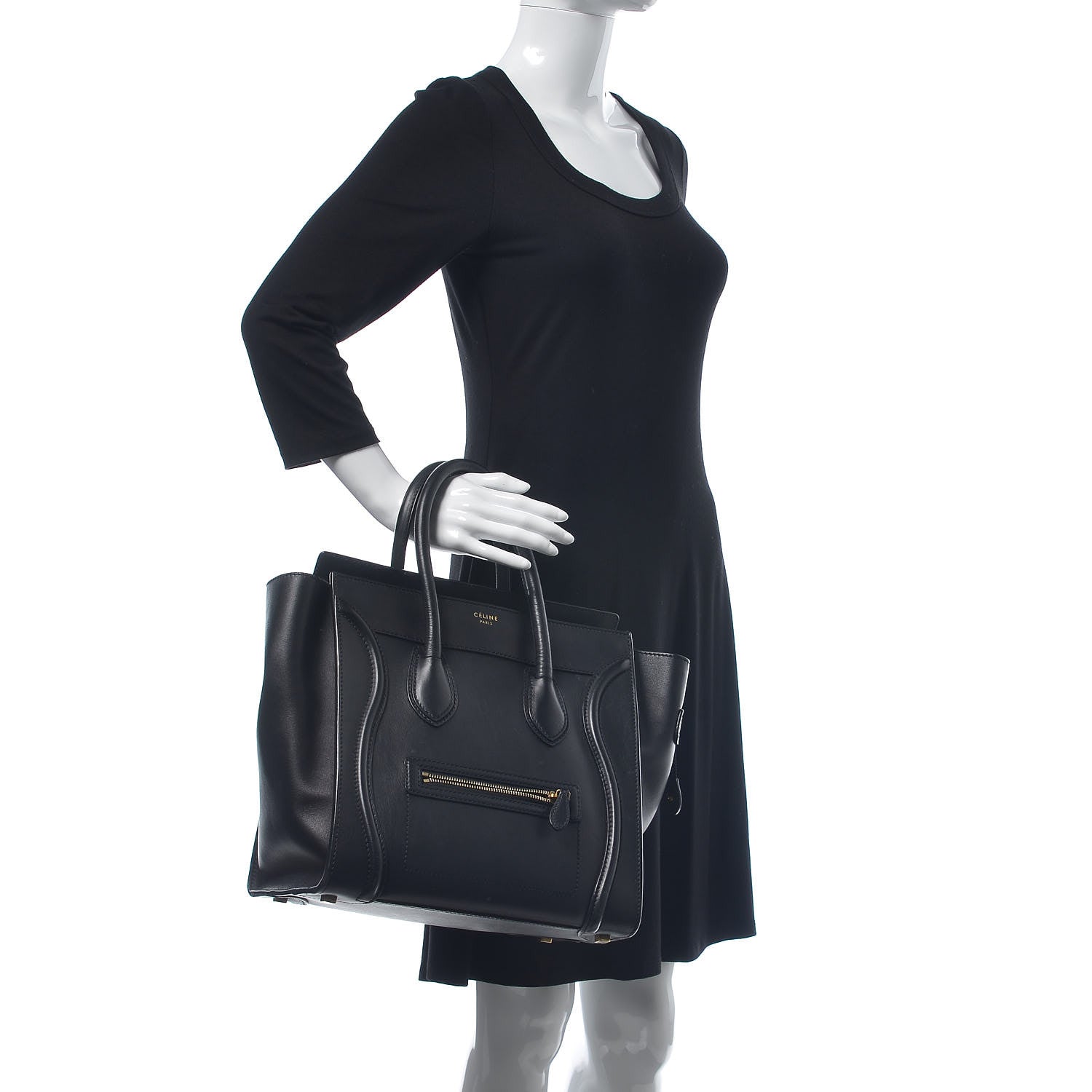 Celine Smooth Calfskin Mini Luggage Black 2 of 11