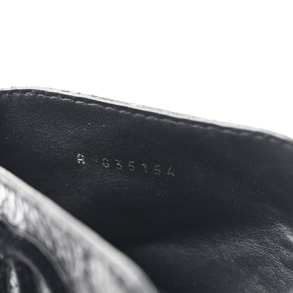 Chanel Shiny Calfskin Velvet Pearl Combat Short Boots 39 Black 9 of 9