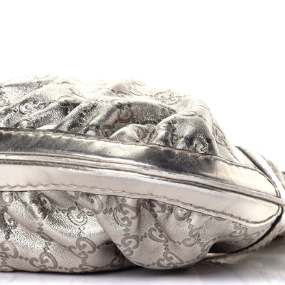 Gucci Metallic Guccissima Queen Bow Hobo Platinum 9 of 9