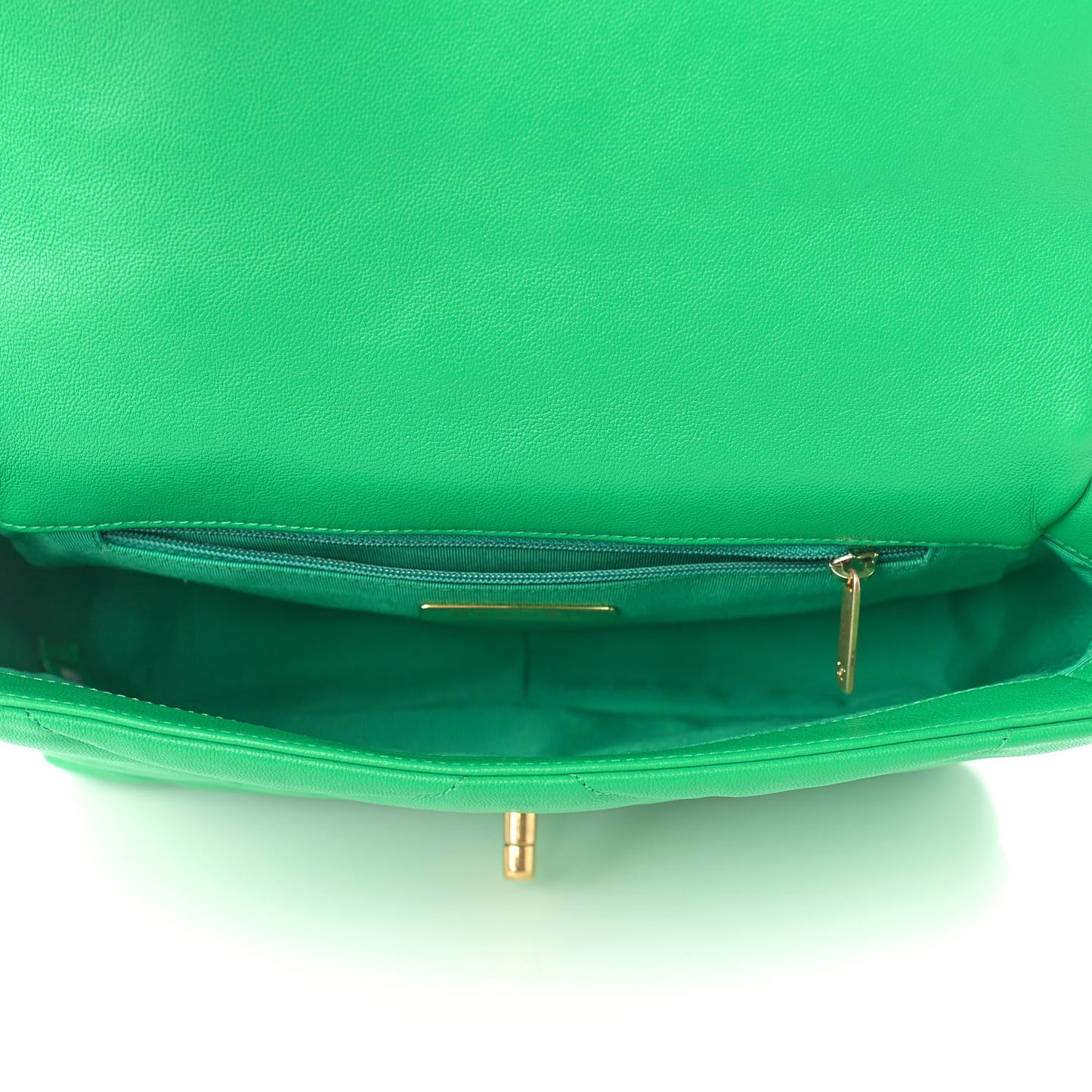 Lambskin Quilted Medium Chanel 19 Flap Green