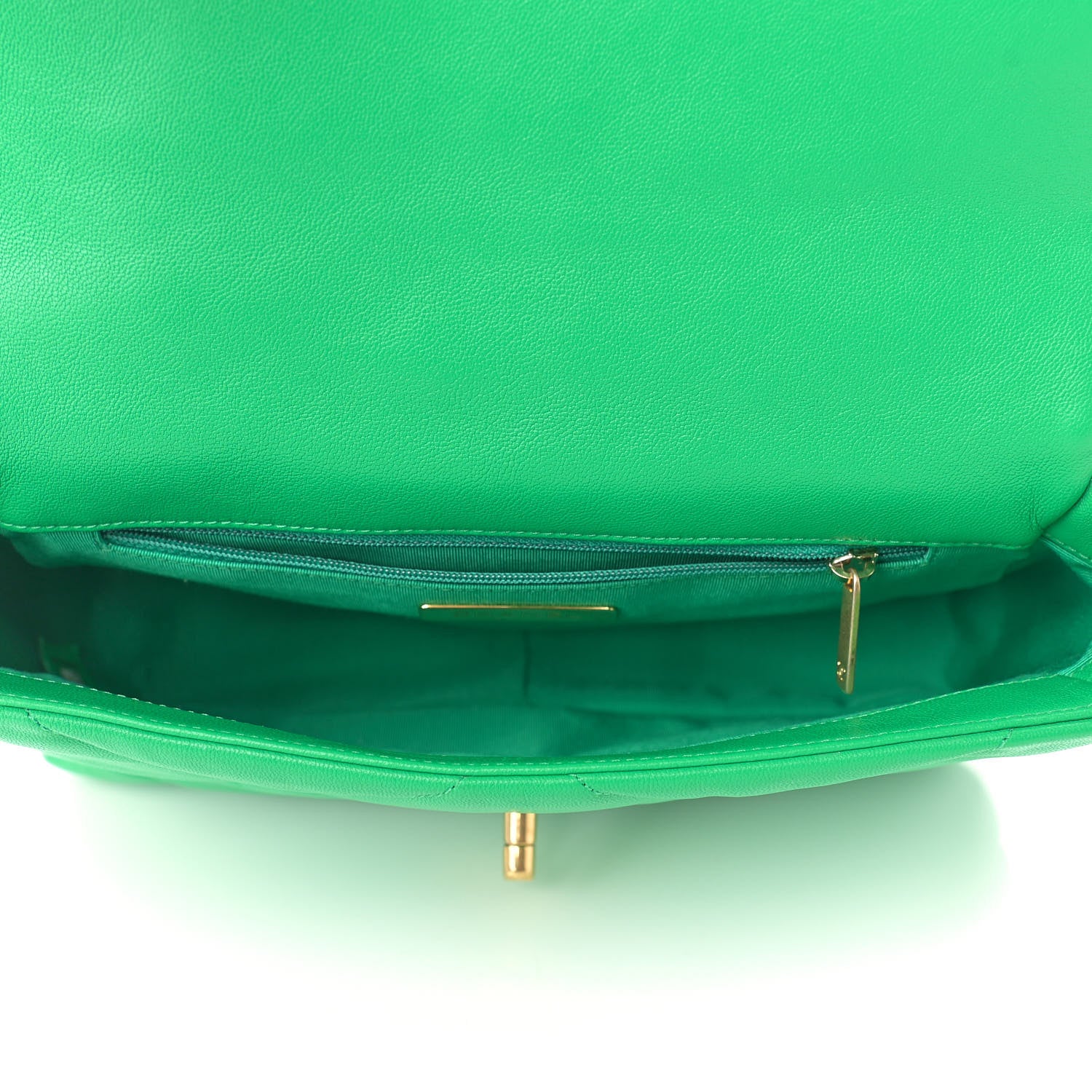 Chanel Lambskin Quilted Medium Chanel 19 Flap Green 5 of 10