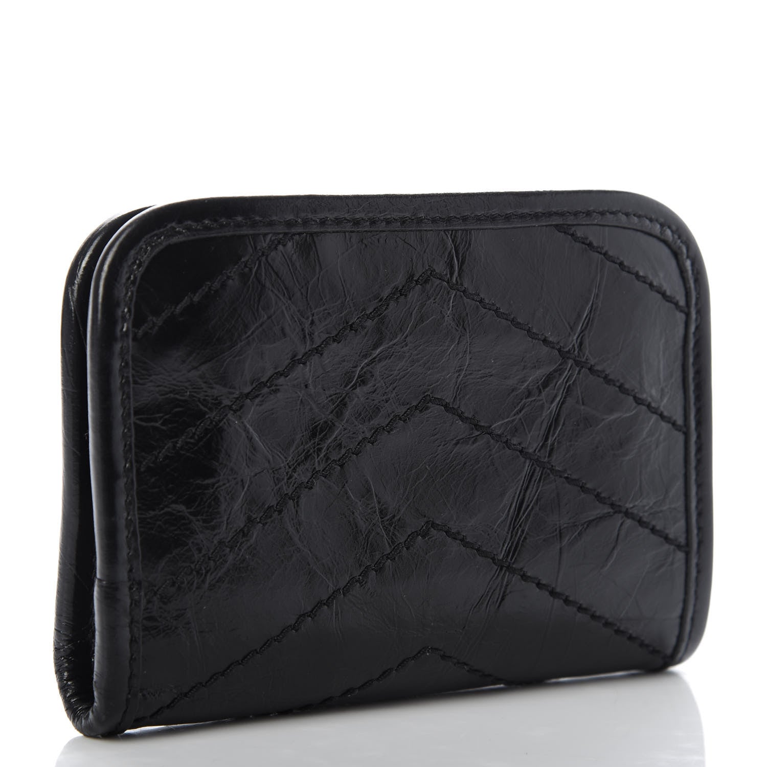 Saint Laurent Crinkled Calfskin Matelasse Monogram Niki Card Holder Black 3 of 6
