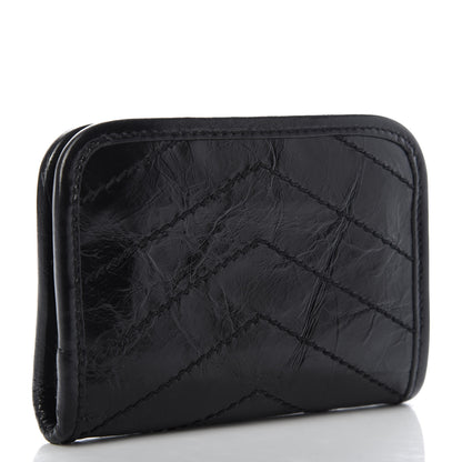Saint Laurent Crinkled Calfskin Matelasse Monogram Niki Card Holder Black 3 of 6