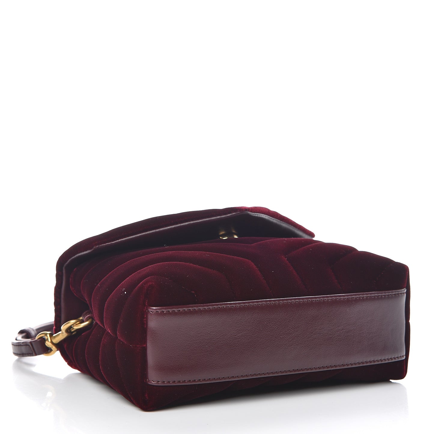 Velvet Y Quilted Monogram Toy Loulou Crossbody Bag French Burgundy