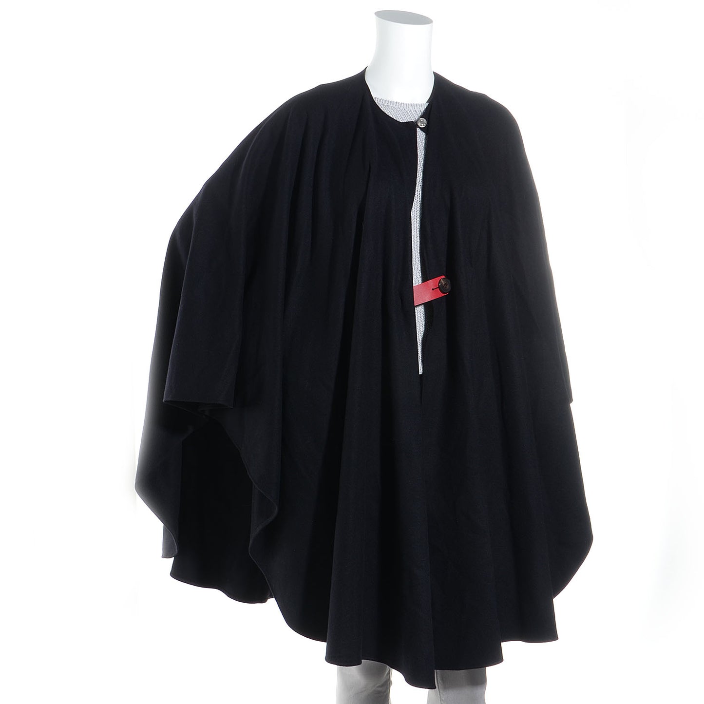 Cashmere Swift Petit H Poncho Black Rubis